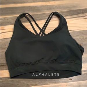 Dark Green Alphalete Sports Bra XL